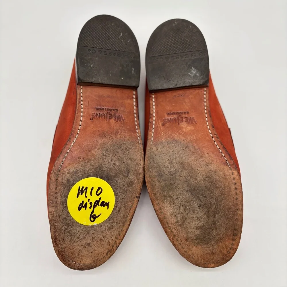GH Bass Weejuns Heritage Collection Rust Nubuck Penny Loafers Mens 10 M